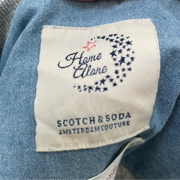 Scotch & Soda Men's Quilted Bomber Sweat Jacket Home Alone Large Gray Melange - Picture 6 of 10